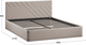Миниатюра изображения товара Двуспальная кровать ТриЯ Кевия Тип 1 с подъемным механизмом 160x200 (велюр Confetti Smoke)