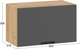 Миниатюра изображения товара Шкаф навесной для кухни ТриЯ Гренада 1В6Г с одной откидной дверью (дуб крафт золотой/холст вулкан)