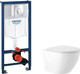 Миниатюра изображения товара Унитаз подвесной с инсталляцией Saniteco KW-9003W Rimles + GROHE Rapid SL 38721001