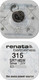 Миниатюра изображения товара Батарейка Renata SR315/SR716SW BL-1 1.55V 10mAh 5.8x1.6mm