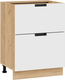 Миниатюра изображения товара Шкаф-стол кухонный ТриЯ Гренада с двумя ящиками 1Н6Я2 (дуб крафт золотой/холст белый)