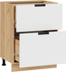 Миниатюра изображения товара Шкаф-стол кухонный ТриЯ Гренада с двумя ящиками 1Н6Я2 (дуб крафт золотой/холст белый)