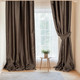 Миниатюра изображения товара Комплект штор Mio Tesoro Blackout 150x270 + Гардина Soft Lines 306 400х270 (коричневый/белый лен)
