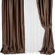 Миниатюра изображения товара Комплект штор Mio Tesoro Blackout 150x270 + Гардина Soft Lines 306 400х270 (коричневый/белый лен)
