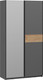 Миниатюра изображения товара Шкаф-купе ТриЯ Оскар Скания Т2 1200 / 268599 (ручка черная/серый графит/серый графит/дуб тортугга)