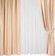 Миниатюра изображения товара Комплект штор Mio Tesoro Canvas 150x270 + Гардина Soft Lines 306 400х270 (бежевый/белый лен)