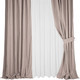 Миниатюра изображения товара Комплект штор Mio Tesoro Canvas 150x260 + Гардина Soft Lines 306 400х270 (светло-серый/белый лен)