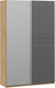 Миниатюра изображения товара Шкаф-купе ТриЯ Оскар Скания Т2 1400 / 268648 (ручка серебро/дуб крафт золотой/серый графит/графит матовый)