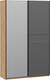 Миниатюра изображения товара Шкаф-купе ТриЯ Оскар Скания Т2 1400 / 268660 (ручка черная/дуб крафт золотой/серый графит/графит матовый)