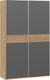 Миниатюра изображения товара Шкаф-купе ТриЯ Оскар Скания Т2 1400 / 268616 (ручка серебро/дуб крафт золотой/серый графит/дуб тортугга)