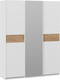 Миниатюра изображения товара Шкаф-купе ТриЯ Оскар Скания Т2 1800 / 268701 (ручка белая/белый снег/белый снег/дуб тортугга)