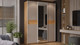 Миниатюра изображения товара Шкаф-купе ТриЯ Оскар Скания Т2 1800 / 268704 (ручка белая/дуб крафт золотой/кашемир/дуб тортугга)