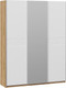 Миниатюра изображения товара Шкаф-купе ТриЯ Оскар Скания Т2 1800 / 268710 (ручка серебро/дуб крафт золотой/белый снег/белый матовый)