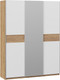 Миниатюра изображения товара Шкаф-купе ТриЯ Оскар Скания Т2 1800 / 268711 (ручка серебро/дуб крафт золотой/белый снег/дуб тортугга)