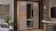 Миниатюра изображения товара Шкаф-купе ТриЯ Оскар Скания Т2 1800 / 268712 (ручка серебро/дуб крафт золотой/кашемир/дуб тортугга)