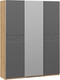 Миниатюра изображения товара Шкаф-купе ТриЯ Оскар Скания Т2 1800 / 268714 (ручка серебро/дуб крафт золотой/серый графит/графит матовый)