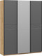 Миниатюра изображения товара Шкаф-купе ТриЯ Оскар Скания Т2 1800 / 268726 (ручка черная/дуб крафт золотой/серый графит/графит матовый)