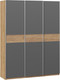 Миниатюра изображения товара Шкаф-купе ТриЯ Оскар Скания Т2 1800 / 268682 (ручка серебро/дуб крафт золотой/серый графит/дуб тортугга)