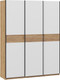 Миниатюра изображения товара Шкаф-купе ТриЯ Оскар Скания Т2 1800 / 268690 (ручка черная/дуб крафт золотой/белый снег/дуб тортугга)