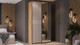 Миниатюра изображения товара Шкаф-купе ТриЯ Оскар Хилтон Т2 1200 / 271040 (ручка черная/дуб крафт золотой/кашемир сатин)