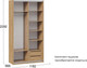 Миниатюра изображения товара Шкаф-купе ТриЯ Оскар Хилтон Т2 1200 / 271016 (ручка серебро/дуб крафт золотой/белый матовый)