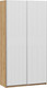 Миниатюра изображения товара Шкаф-купе ТриЯ Оскар Хилтон Т2 1200 / 271016 (ручка серебро/дуб крафт золотой/белый матовый)