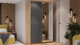 Миниатюра изображения товара Шкаф-купе ТриЯ Оскар Хилтон Т2 1400 / 271067 (ручка серебро/дуб крафт золотой/графит матовый)
