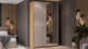 Миниатюра изображения товара Шкаф-купе ТриЯ Оскар Хилтон Т2 1400 / 271068 (ручка серебро/дуб крафт золотой/кашемир сатин)