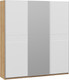 Миниатюра изображения товара Шкаф-купе ТриЯ Оскар Скания Т2 2100 / 268776 (ручка серебро/дуб крафт золотой/белый снег/белый матовый)