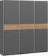 Миниатюра изображения товара Шкаф-купе ТриЯ Оскар Скания Т2 2100 / 268752 (ручка серебро/серый графит/серый графит/дуб тортугга)