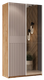 Миниатюра изображения товара Шкаф-купе ТриЯ Оскар Хилтон Т2 1200 / 271029 (ручка белая/дуб крафт золотой/кашемир сатин)