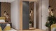 Миниатюра изображения товара Шкаф-купе ТриЯ Оскар Хилтон Т2 1200 / 271033 (ручка серебро/дуб крафт золотой/графит матовый)