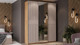 Миниатюра изображения товара Шкаф-купе ТриЯ Оскар Хилтон Т2 1800 / 271102 (ручка серебро/дуб крафт золотой/кашемир сатин)