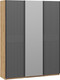 Миниатюра изображения товара Шкаф-купе ТриЯ Оскар Хилтон Т2 1800 / 271107 (ручка черная/дуб крафт золотой/графит матовый)