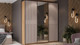Миниатюра изображения товара Шкаф-купе ТриЯ Оскар Хилтон Т2 2100 / 271142 (ручка черная/дуб крафт золотой/кашемир сатин)