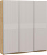 Миниатюра изображения товара Шкаф-купе ТриЯ Оскар Хилтон Т2 2100 / 271119 (ручка серебро/дуб крафт золотой/кашемир сатин)
