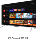 Миниатюра изображения товара Телевизор Haier 75 Smart TV S3 (Android TV)