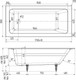 Миниатюра изображения товара Ванна чугунная Wotte Line 170х80 / БП-э00д1473