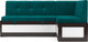 Миниатюра изображения товара Уголок кухонный мягкий Mebel-Ars Нотис 191х82х116 см / M11-27-2 (бархат сине-зеленый Star Velvet 43 Black Green)