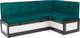 Миниатюра изображения товара Уголок кухонный мягкий Mebel-Ars Нотис 191х82х116 см / M11-27-2 (бархат сине-зеленый Star Velvet 43 Black Green)