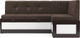 Миниатюра изображения товара Уголок кухонный мягкий Mebel-Ars Нотис 211х82х135.5 см / M11-28-3 (бархат шоколадный Star Velvet 60 Cofee)