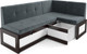 Миниатюра изображения товара Уголок кухонный мягкий Mebel-Ars Нотис 211х82х135.5 см / M11-28-5 (велюр серо-синий HB-178/26)
