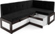 Миниатюра изображения товара Уголок кухонный мягкий Mebel-Ars Нотис 211х82х135.5 см / M11-28-9 (велюр черный НВ-178/17)