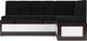 Миниатюра изображения товара Уголок кухонный мягкий Mebel-Ars Нотис 211х82х135.5 см / M11-28-9 (велюр черный НВ-178/17)