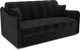 Миниатюра изображения товара Диван Mebel-Ars аккордеон Давос ППУ 120x200 см / M2-108-9 (велюр черный HB-178/17)