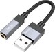 Миниатюра изображения товара Кабель/переходник Hoco UPA32D USB на Jack 3.5 (черный)