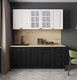 Миниатюра изображения товара Кухонный гарнитур Интерлиния Мила Деко 1.8А (черный/белый/дуб бунратти)