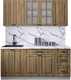 Миниатюра изображения товара Кухонный гарнитур Интерлиния Мила Деко 1.8А (дуб вотан/дуб вотан/белый гранит)