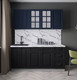 Миниатюра изображения товара Кухонный гарнитур Интерлиния Мила Деко 1.8А (черный/индиго/белый гранит)