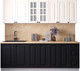 Миниатюра изображения товара Кухонный гарнитур Интерлиния Мила Деко 2.3А (черный/белый/дуб бунратти)